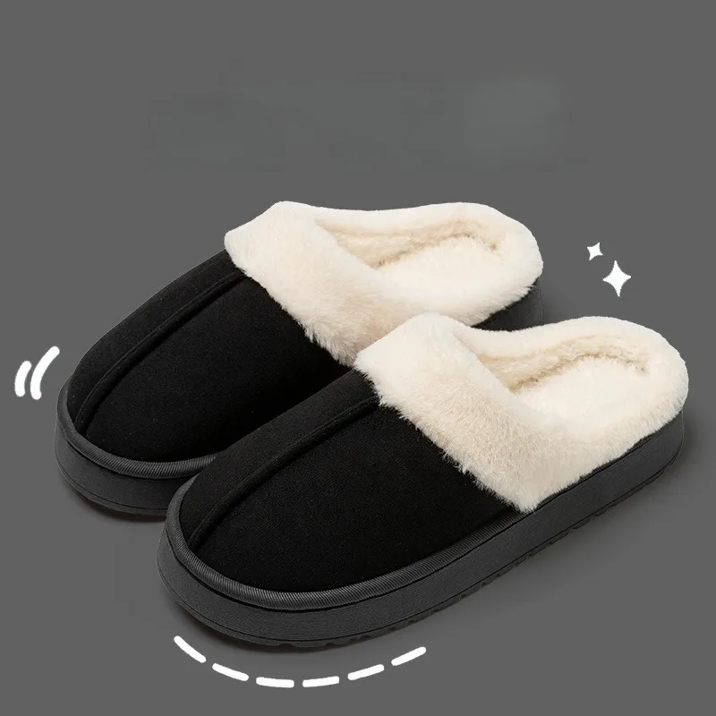 شباشب نسائية عصرية منفوشة للخريف والشتاء نعل سميك من مادة إي في إيه مضادة للانزلاق ودافئة للجنسين لفصل الشتاء