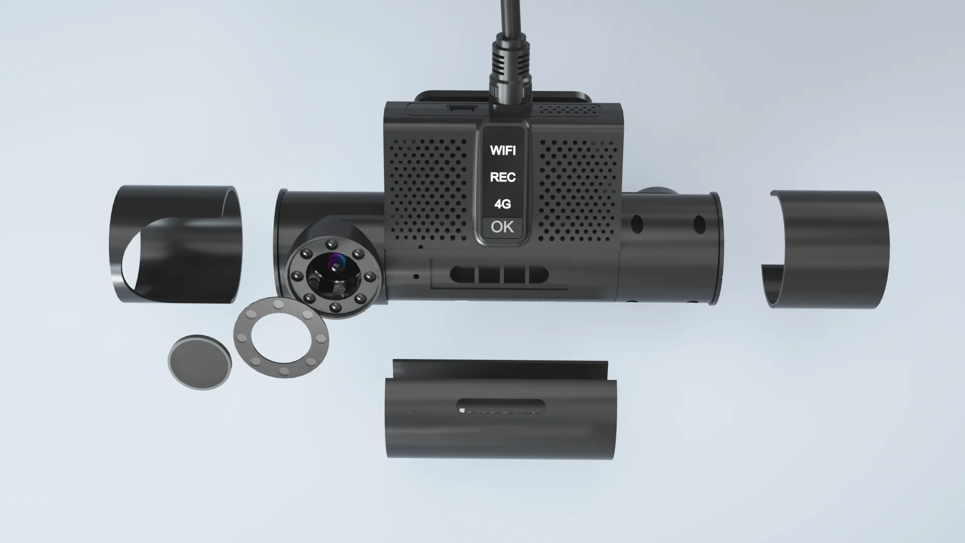 Dashcam HD 1080p عدسة مزدوجة مسجل مرآة سيارة داش الأمامي والخلفي دعم عالمي 2 #4