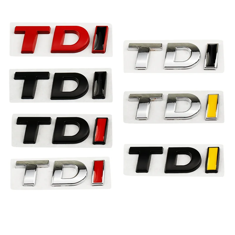 

Car Metal TDI Trunk Letters Logo Badge Emblem Decals Sticker For Volkswagen VW T-ROC Passat Jetta Touareg Tiguan Polo CC Bora