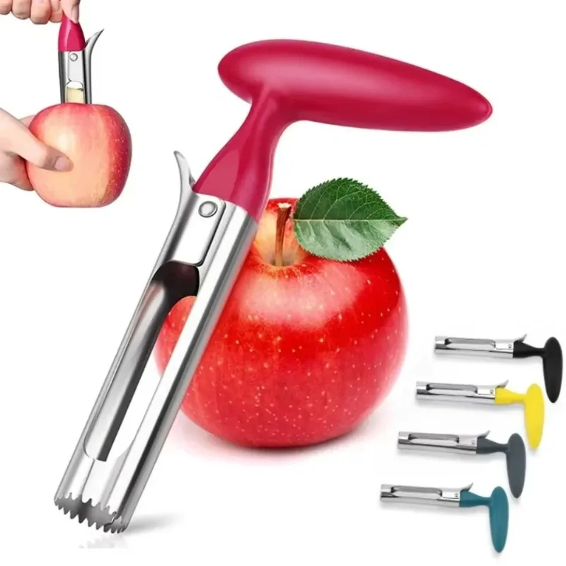 

Stainless Steel Apple Corer Plastic Handle Fruit Seed Remover Tool for Pears Apples Quick Easy Core Extractor Kitchen Gadget