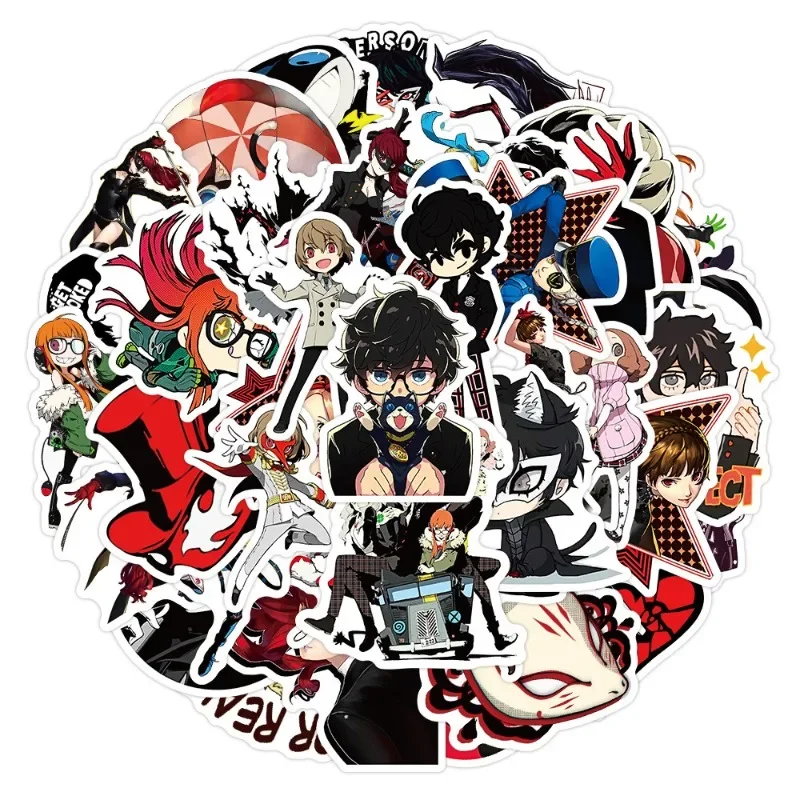 PERSONA Cartoon niedliche Graffiti Kühlschrank Buch Computer Dekoration Aufkleber 2D Animation Peripherie 50PCS