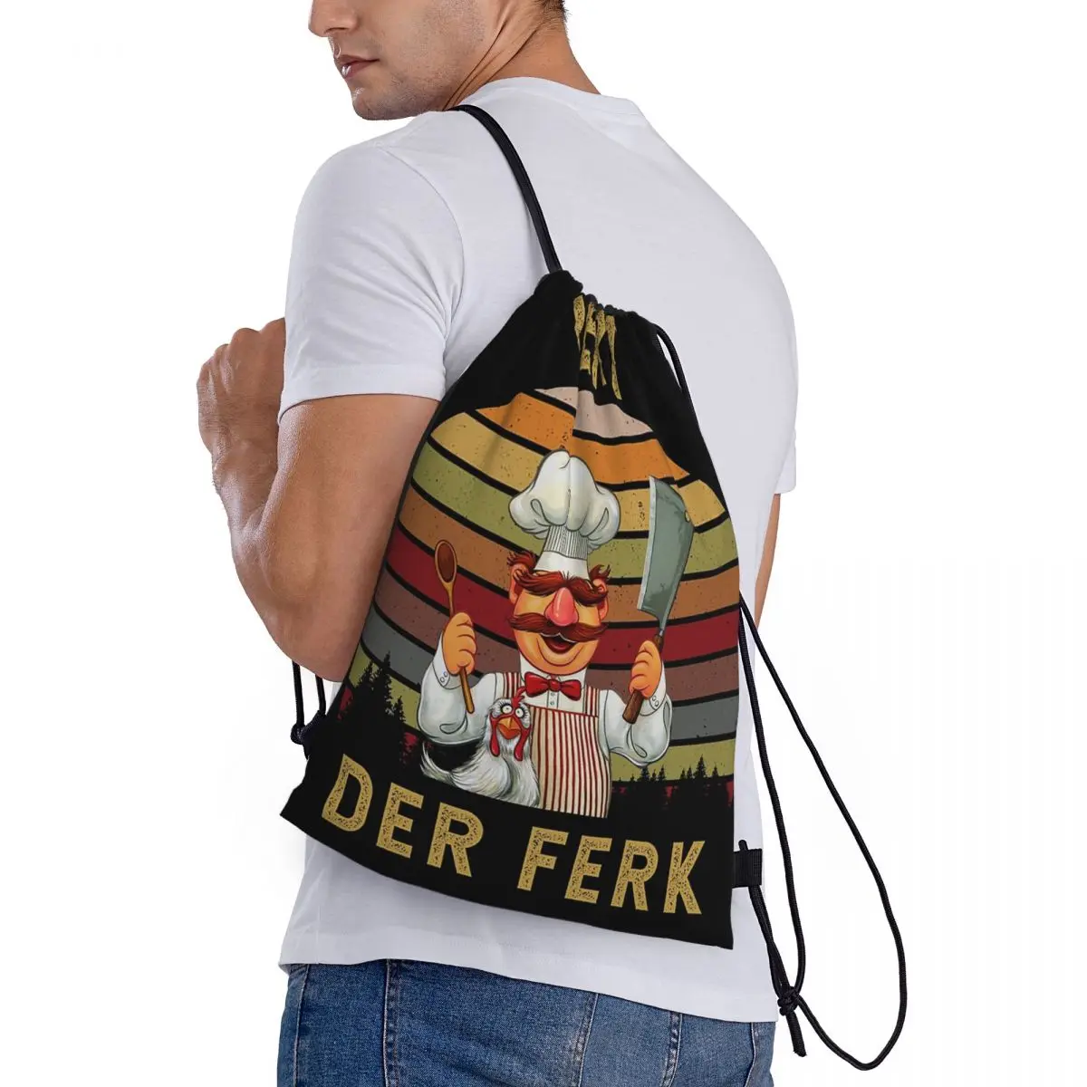 

Рюкзаки Swedish Chef, модные сумки на шнурке, сумки для обуви, сумки для книг, для мужчин и женщин, для школы