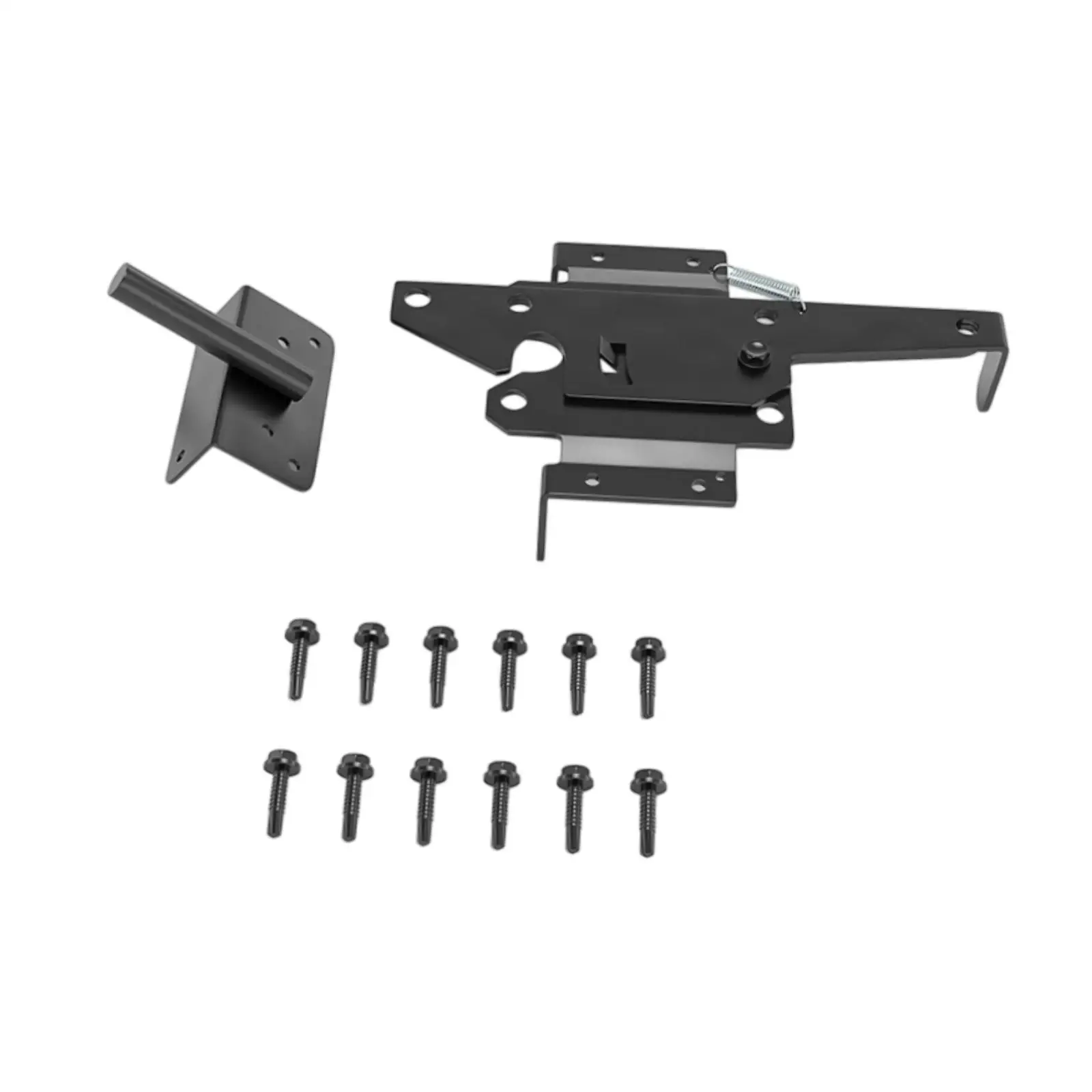

Heavy Duty Self Locking Gate Latch with Fasteners Hardware Automatic Weight