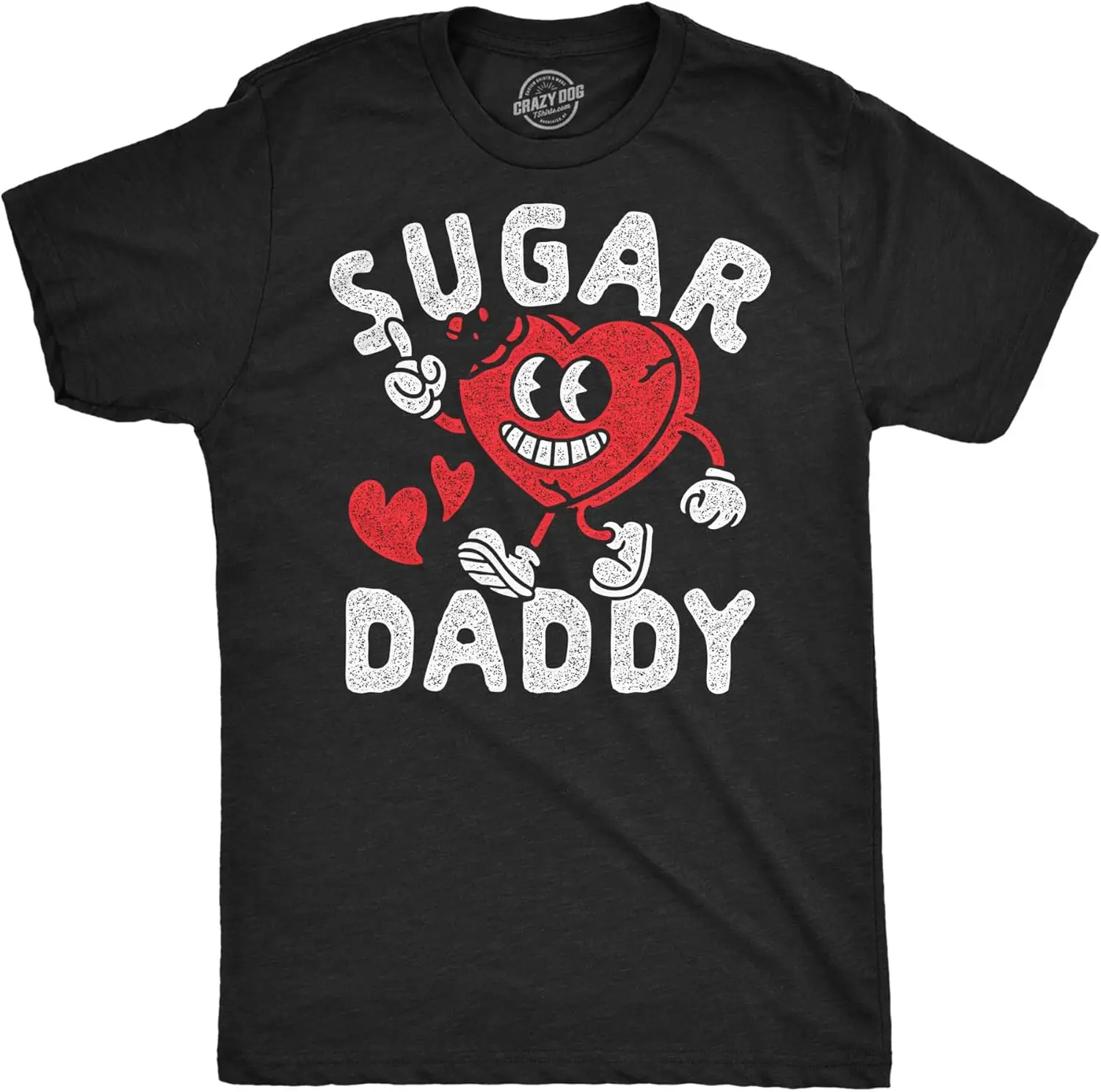 Mens Funny T Shirts Sugar Daddy Heart Valentines Day Novelty For Men 100% Cotton Trendy Y2K Short-Sleeve Tee – Soft,