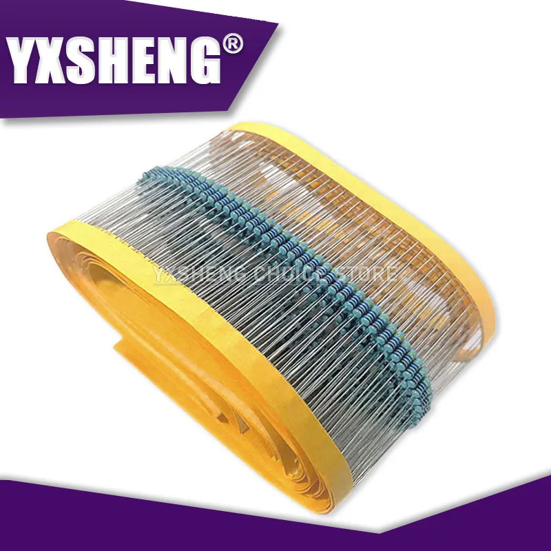 100PCS 1/4W Metal Film Resistor 100R 220R 1K 1.5K 2.2K 4.7K 10K 22K 47K 100K 100 220 1K5 2K2 4K7 1M Ohm New Resistance 1% 1R~10M