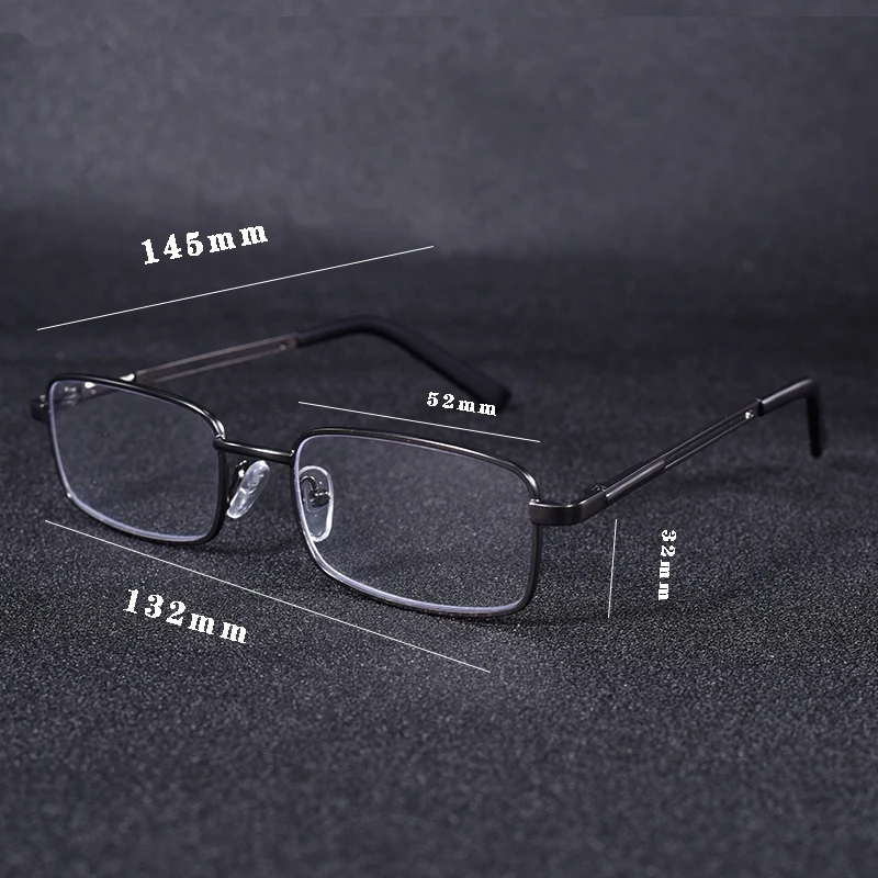 Vintage Quadratische Lesebrille Rahmen Metall Männer Mode Klassische Business Brillen Blau Licht Blockieren Klare Linse +75 + 125 + 2 – Detail 2