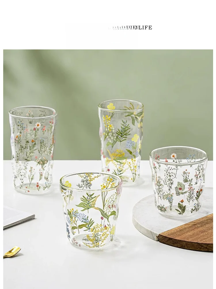 

Стеклянная кружка Tlife Tiving Small Fre Sle, термостойкая, для сока, домашняя, круглая, однослойная, жаропрочная