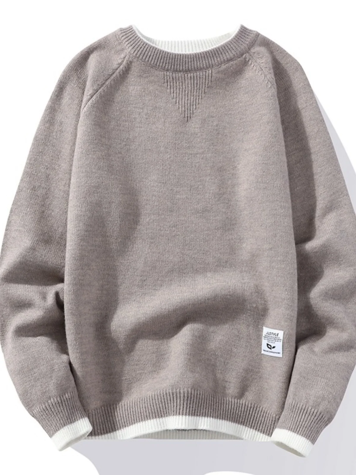 

Men's round Ne Knitwear Wool Fce Lined Thin Base irt Spring Autumn Winter Faion Slim Fit Long Sve Color