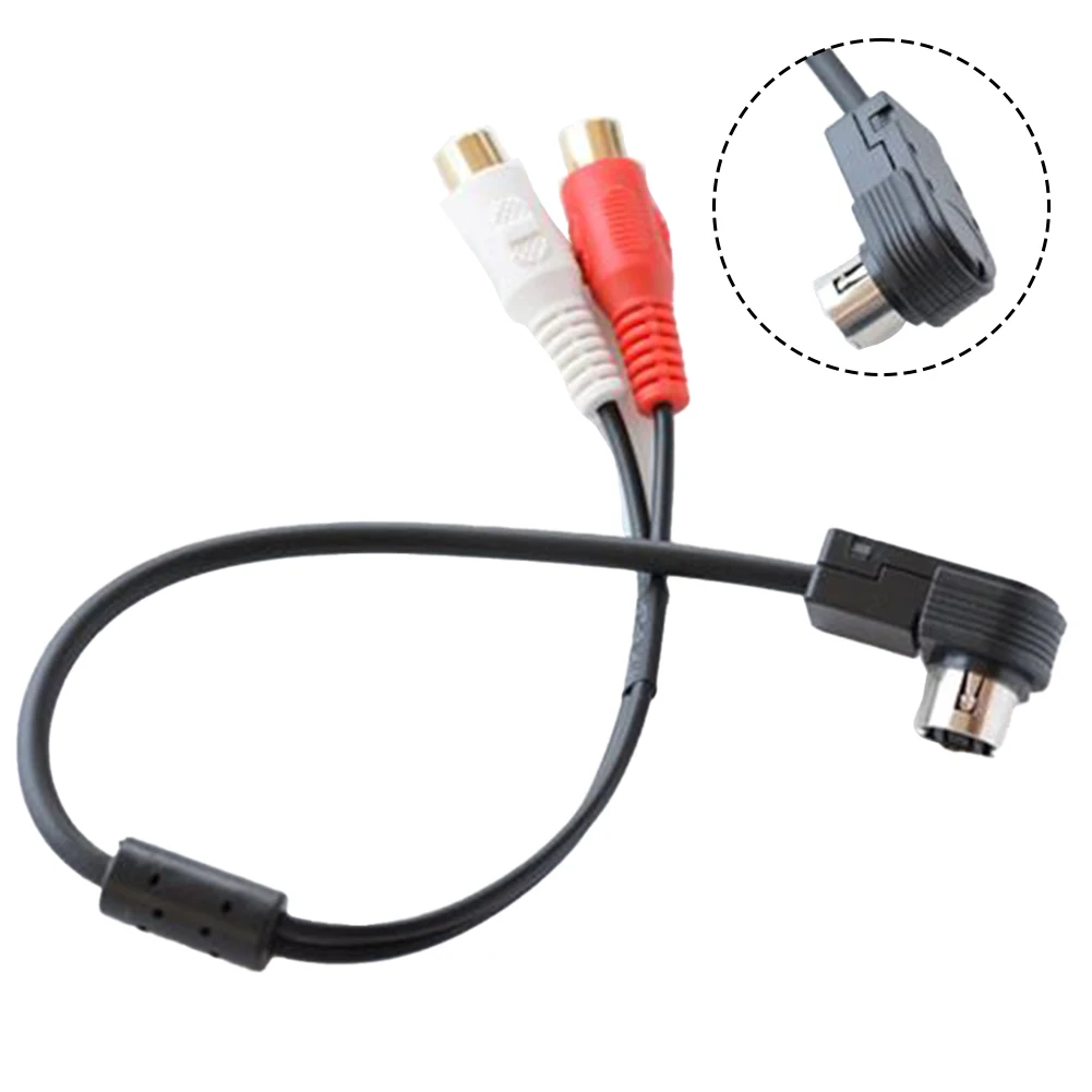 Adaptador de línea de Cable de Audio de entrada auxiliar para coche Alpine KCA-121B 2 RCA, 12V