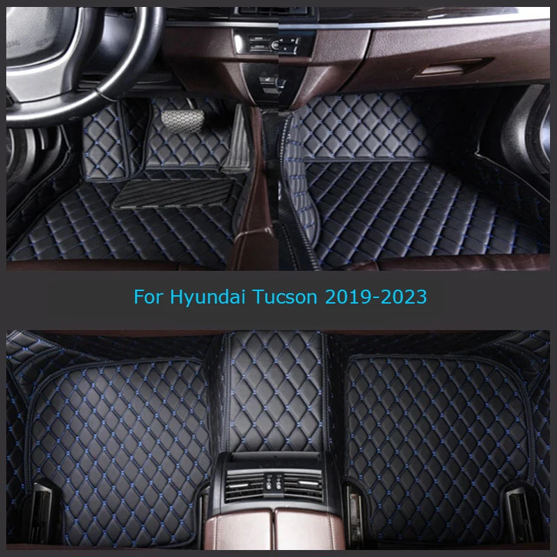 

For Hyundai Tucson 2019-2023 Creta ix25 2020-2023 Car Floor Mats Leather Waterproof Full Protector Accessories Foot Carpet