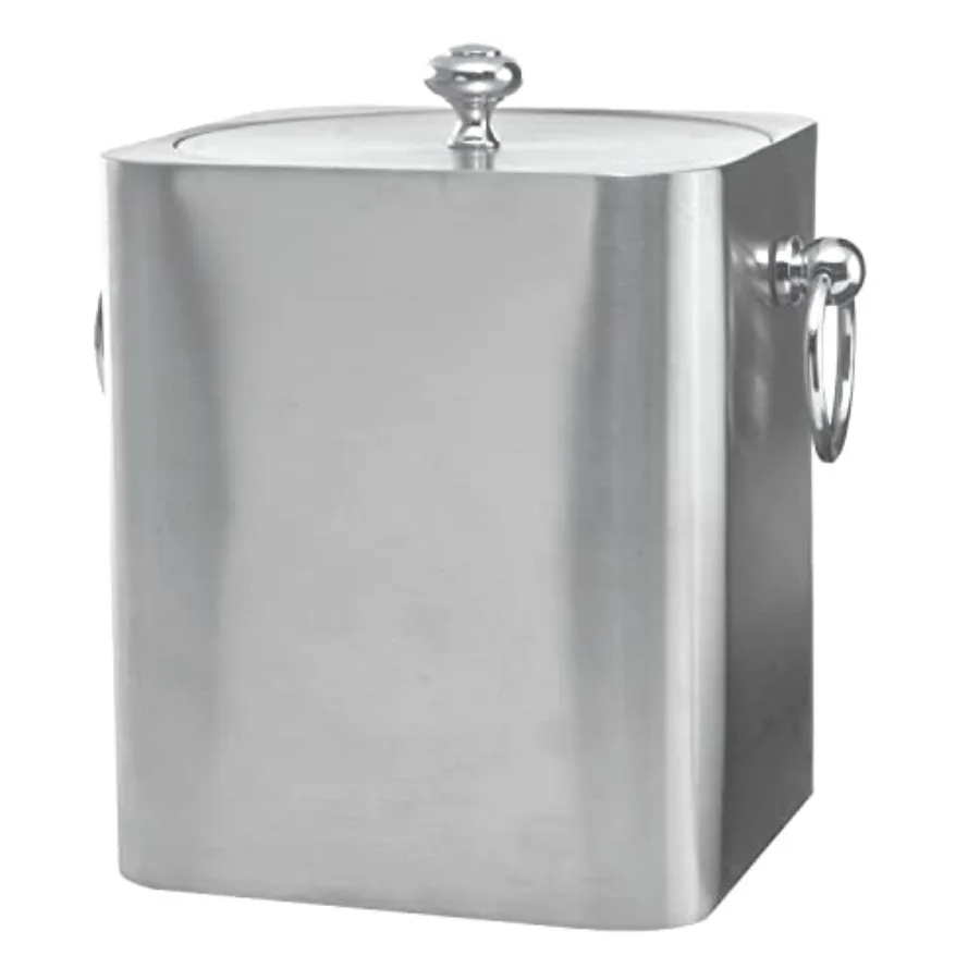 

Double Wall Ice Bucket, Square, 3 Liter, Stainless Steel, Brushed
