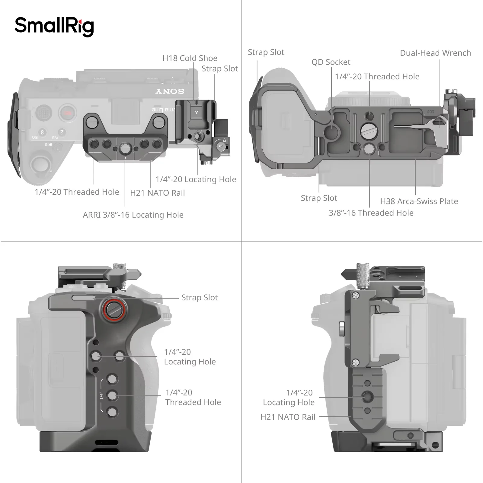 

Smallrig HawkLock Quick Release Advanced Full/Half Cage Kit Extension Mount Plate for Sony FX3 / FX30 with XLR Handheld Grip