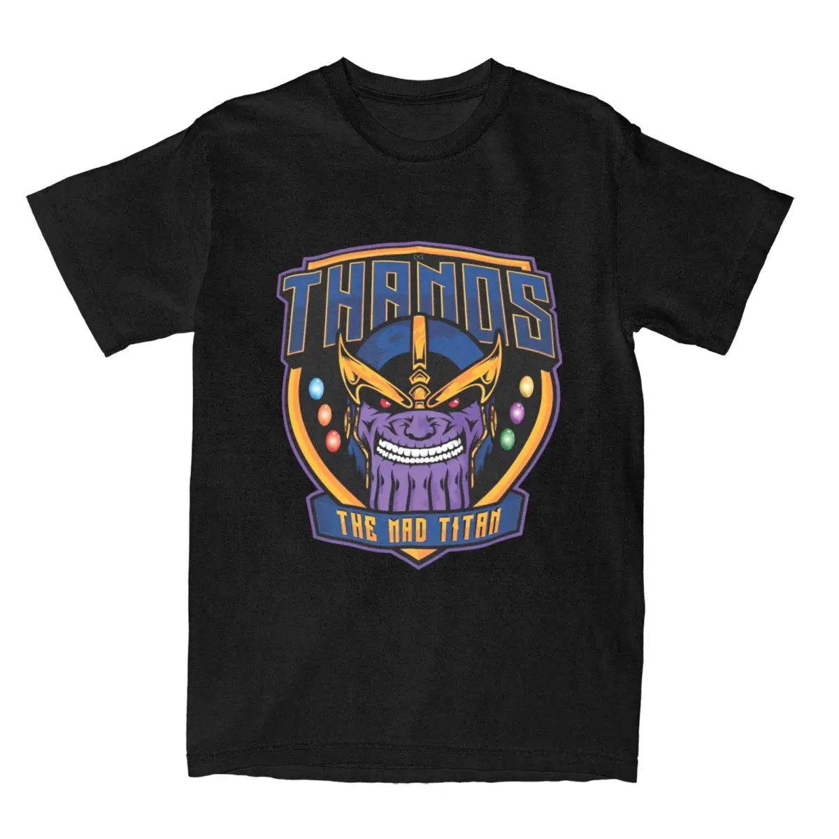 T-shirt con stampa Marvel Thanos T-shirt cool alla moda T-shirt a maniche corte fantastiche T-shirt estive in cotone con o-collo taglie forti