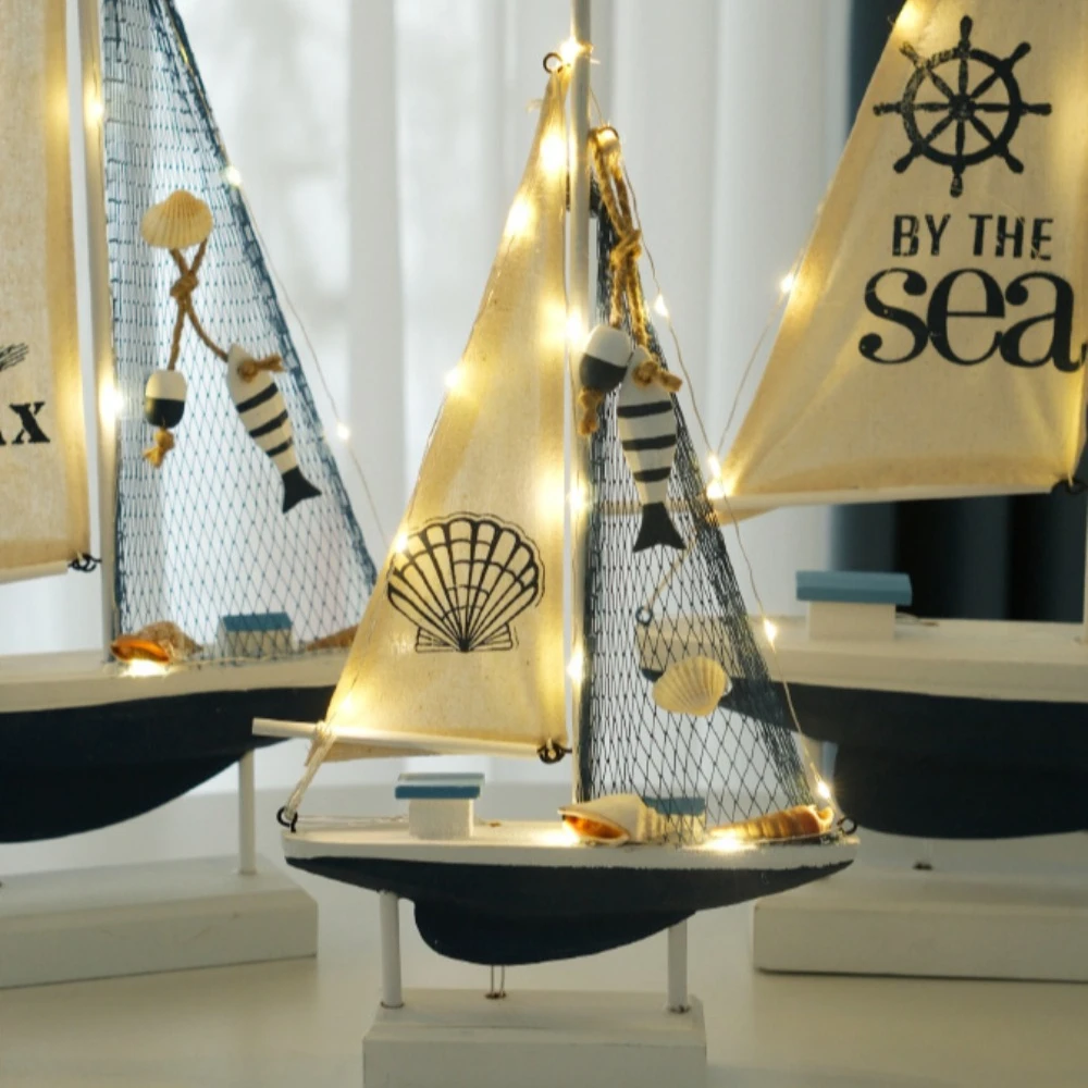 Modèle de voilier en bois symbolise la voile lisse, cadeaux pour adolescents et adultes, décoration de maison méditerranéenne sur le thème de la plage nautique
