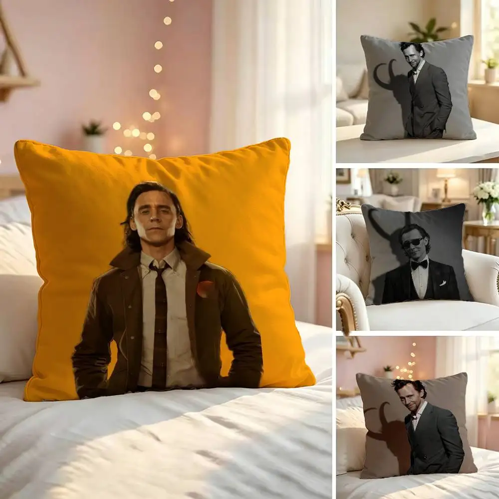 Tom Hiddleston Square Double-Sided printed Pillow Case Bedroom Bedside Pillow Sofa Cushion Cover