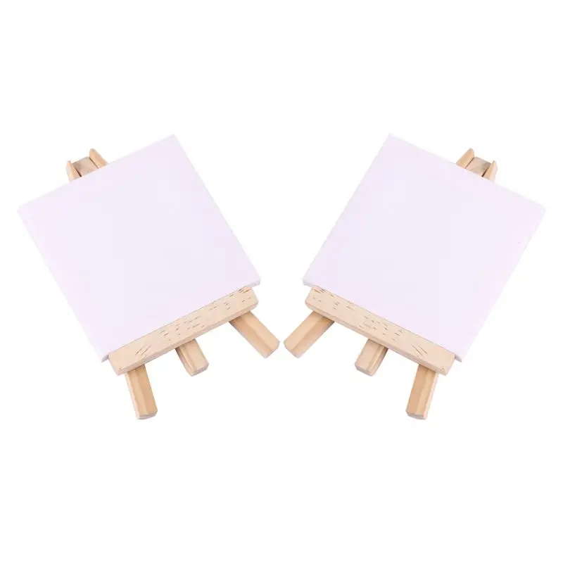 A86P-120Set الفنانين 5 بوصة الحامل الصغير + 3 بوصة X3 بوصة قماش صغير مجموعة اللوحة الحرفية DIY بها بنفسك الرسم طاولة صغيرة الحامل هدية #5