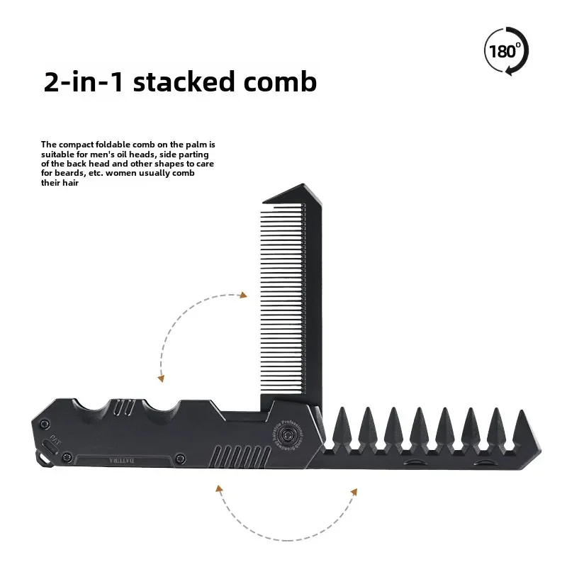 Multifuncional Pocket Folding Combs Plastic Wide Tooth Oil Head Comb Beard Combing Barber Hair Clipper Comb Salon Styling Tools