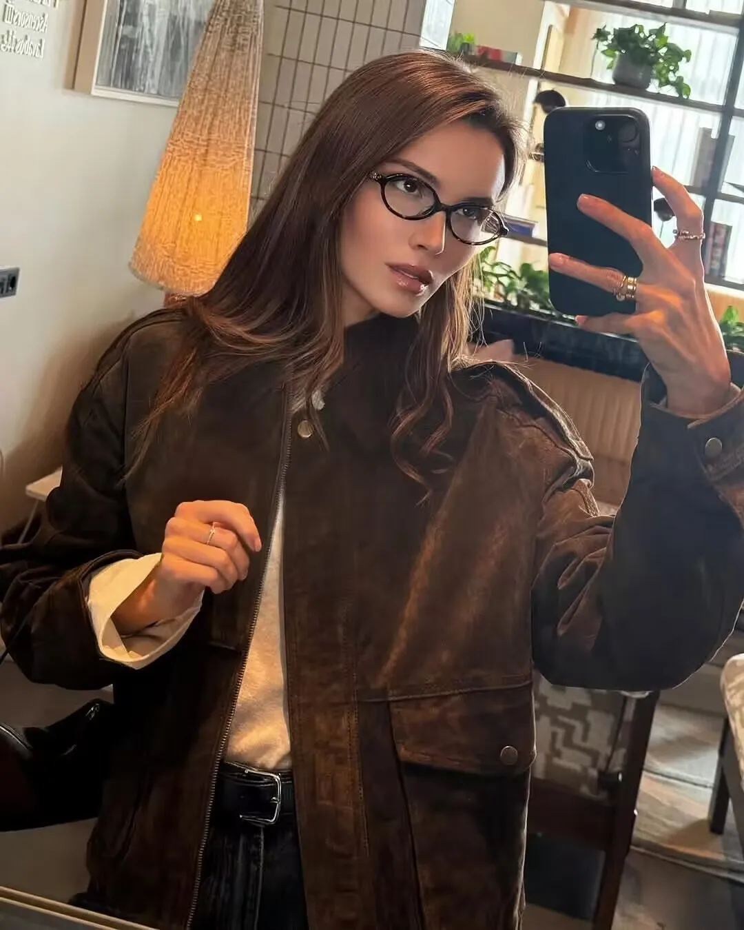 

Уличная модная женская замшевая куртка, свободное пальто-бомбер цвета хаки с лацканами на молнии и длинными рукавами, осень-зима 2026, новая женская верхняя одежда