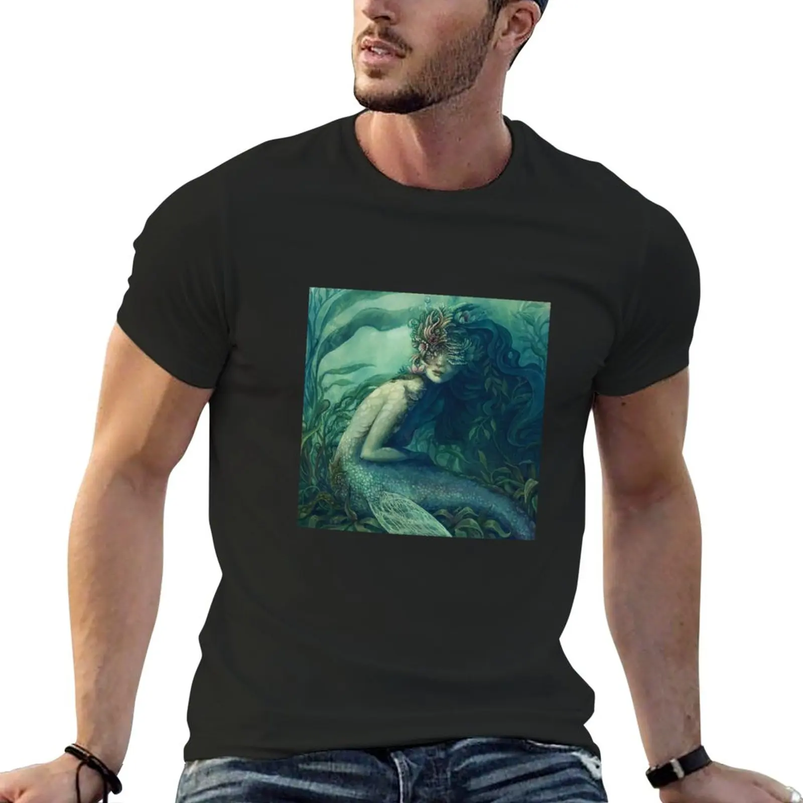Dwynwen - Mermaid T-Shirt kawaii clothes vintage t shirt mens white t shirts