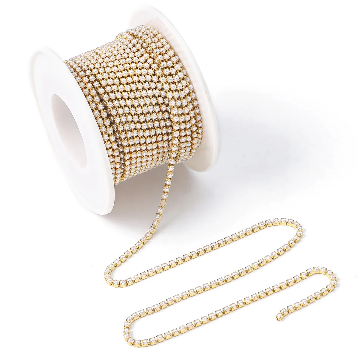 

1 ярд (0,9 см) рулонная блестящая цепочка со стразами, пришитая клеевая цепочка для одежды, аксессуары для одежды «сделай сам», отделка, цепочка на чашку