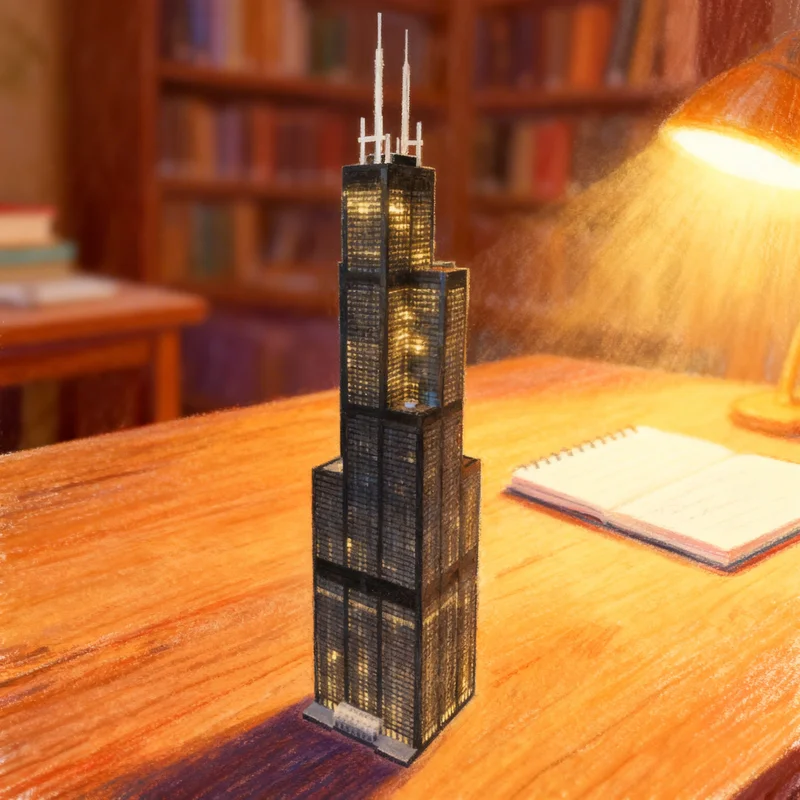 

6428pcs MOC Willis Tower Architecture Model Building Blocks Toy Gift Creative Display Collectible Desk Premium Adult Kids Home