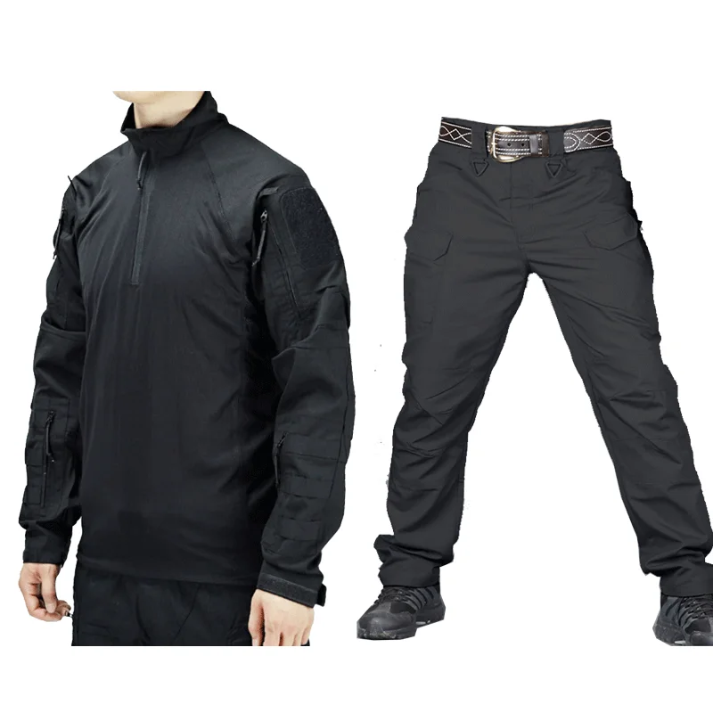 

Military Multicam Camo Tactical 2Pcs Uniform Set Half Zip Combat Shirt & Reinforced Cargo Pants