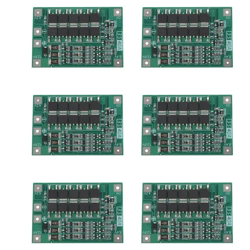 ABDE-6X 3S 40A For Screwdriver 12V Li- 18650 Bms Pcm Battery Protection Board With Balance Liion Battery Cell Pack Module