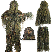 JOAXOR Ghillie Suit 3D Leafy Camo Hunting Suits, Woodland Gilly Suits Gillies Suits for Men, Leaf Camouflage Hunting Suits