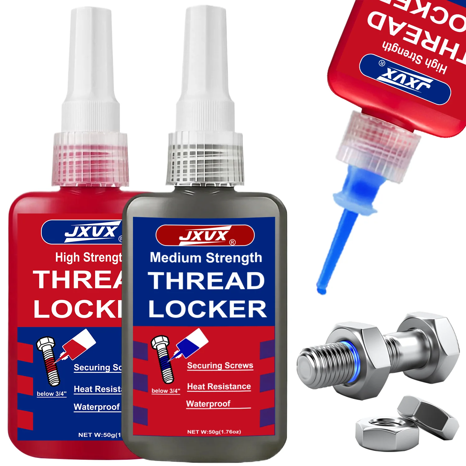 243-271: fijador de roscas de resistencia media a alta, adhesivo anaeróbico para roscas, pegamento para metales de curado rápido, impermeable, resistente a la corrosión y altamente estable, a prueba de óxido, 6 unidade