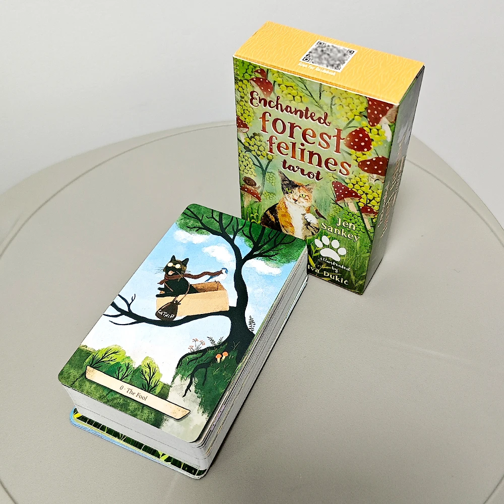 

Enchanted Forest Felines Tarot Deck 78 Pcs Tarot Cards Based on Rider System Experience The Power of Cat-omancy 10.3*6cm
