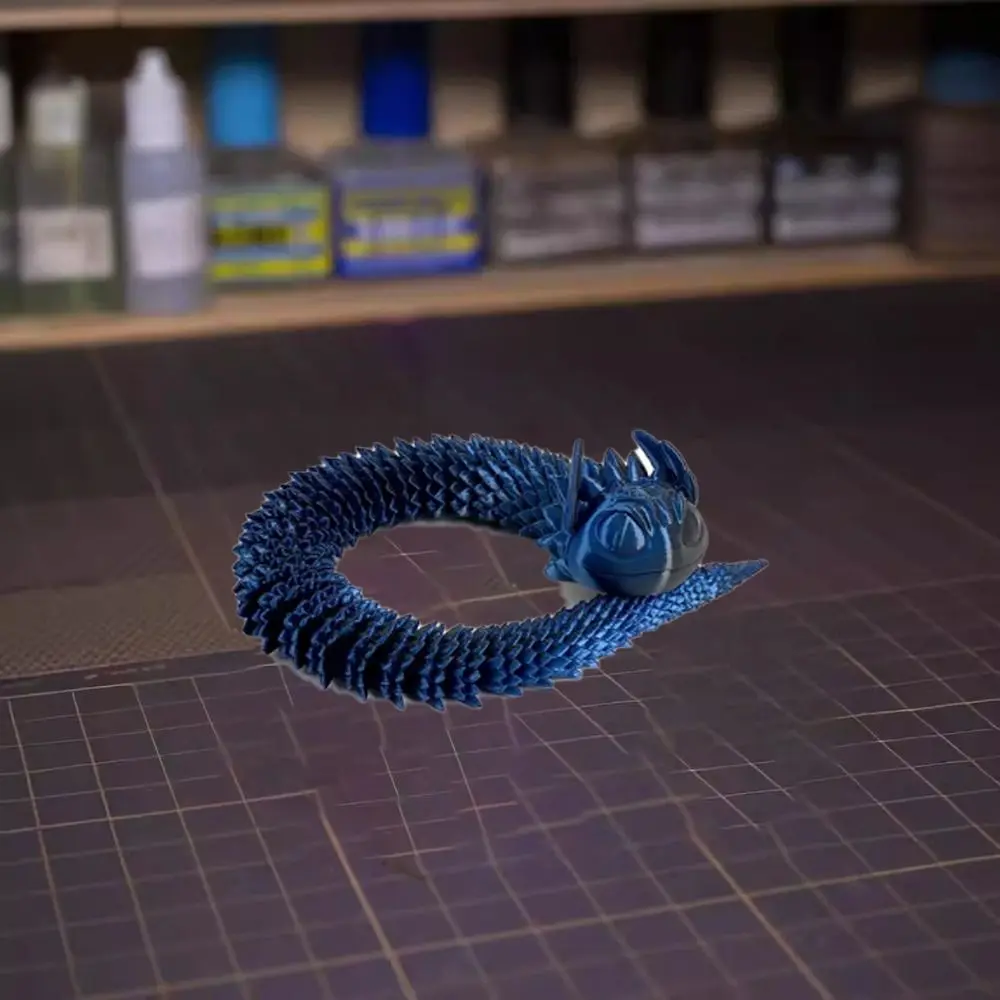 Printing Model 3D Printed Snake Rotatable Handmade Simulated Snake Ornament Realistic Animal Simulation Model Zodiac Snakes Year