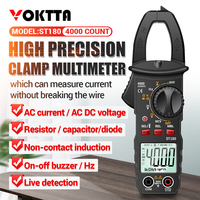 Digital Clamp Meter Multimeter Tester 4000 Counts Amp Ohm Volt Meter Measures AC Current AC/DC Voltage Capacitance Resistance
