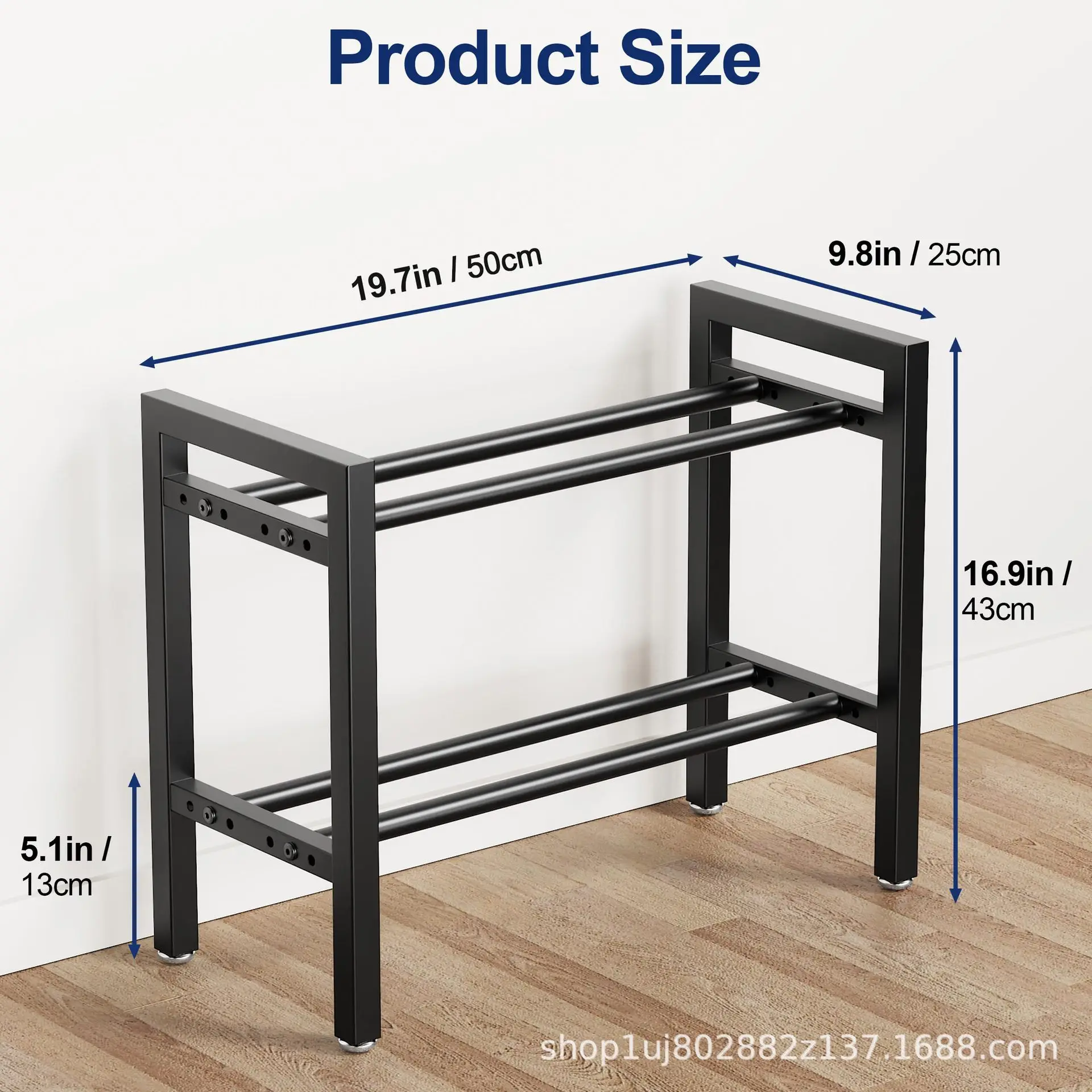 Adjustable Metal Dumbbell Rack, Home Gym Storage for Dumbbells & Kettlebells view 2
