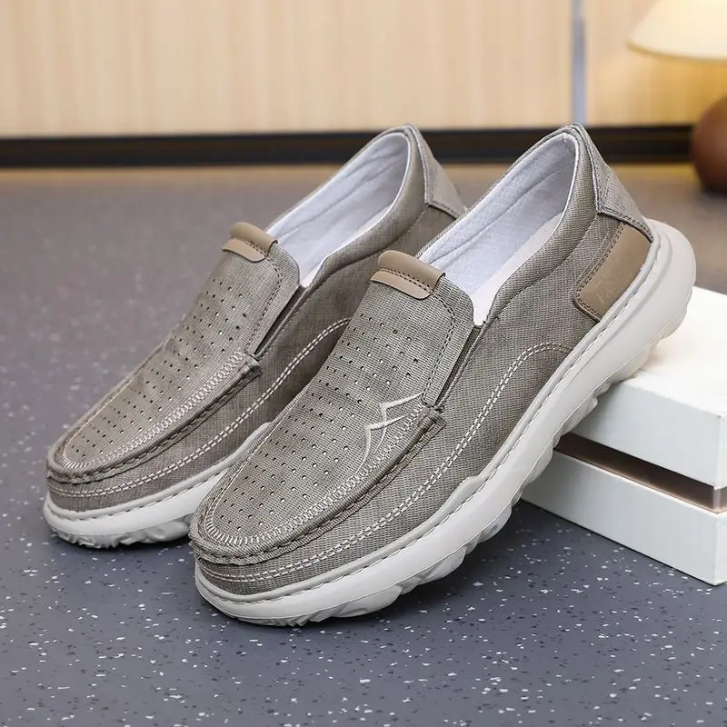 Men's Summer Casual Breathable Cloth Shoes Old Beijing One Step Non-Slip Outdoor Sports Shoes