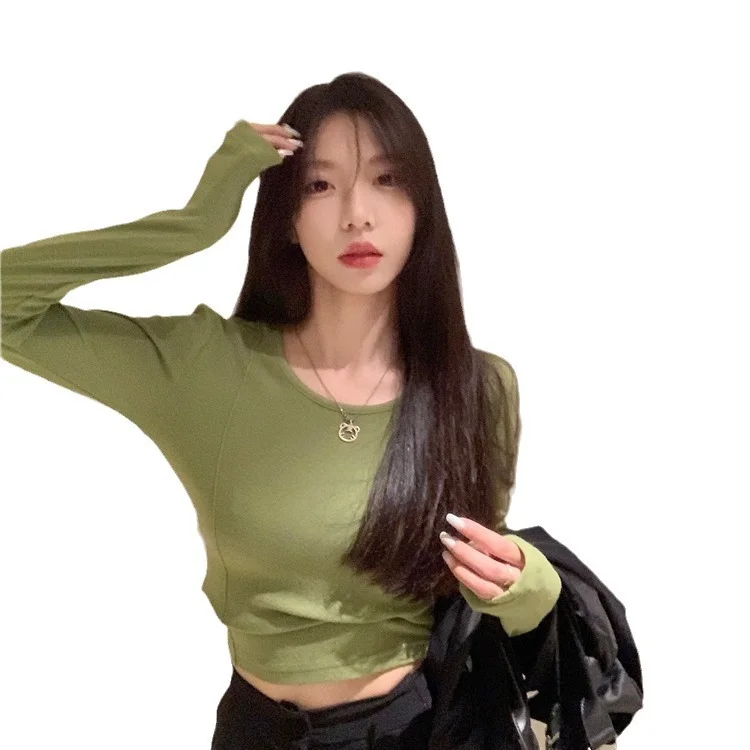 긴 소매 티셔츠 여성 레이스 패치 워크 탑 슬림 피트 경량 봄 Emo 고딕 캐주얼 트렌디 데일리 쿨 스트리트 스타일