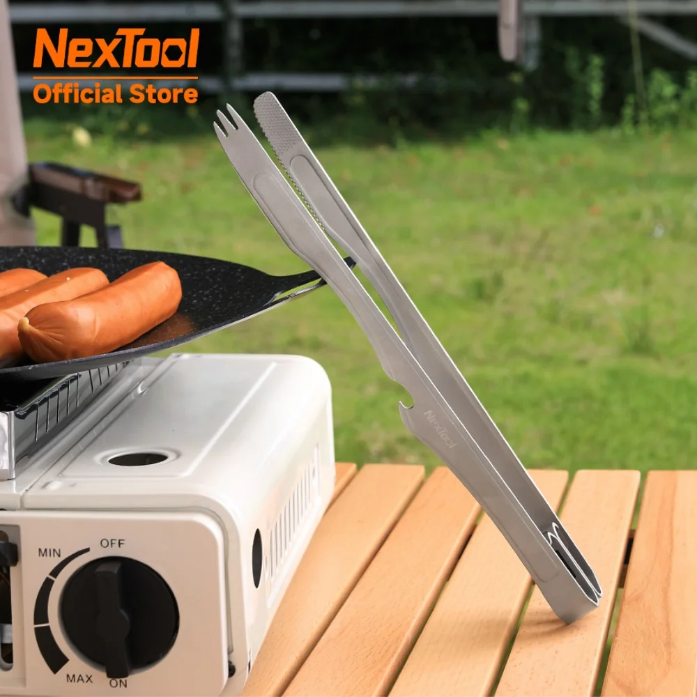 

Nextool Titanium Tongs 4-in-1 Multifunctional Detachable Knife Fork Barbecue Kitchen Steak Barbecue Special Clip Camping Utensil