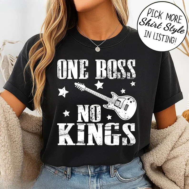 Camiseta de Protesta Antimonarquía 'No Hay Jefe, Solo Uno', Camiseta de Libertad Política, Ropa Urbana de Alta Calidad, Nueva Colección Verano 2026