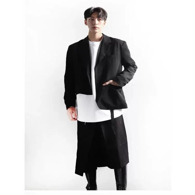 XS-6XL 2026 roupas femininas masculinas rua assimétrica terno jaqueta esquerda longo direito casaco curto plus size costomes