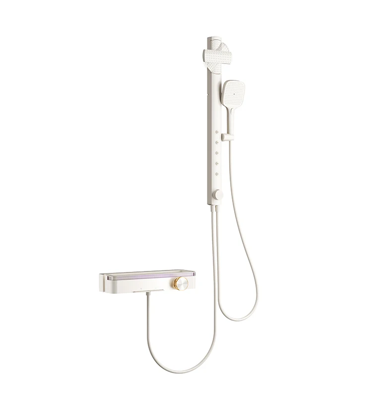 New Luxury Brass Bathroom Shower System Ceramic Valve Core Polished Finish Soft Rain Spray-Modern Wall Mount For Apartment Villa