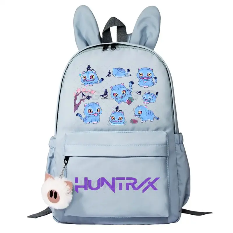 

KPop Demon Hunters Backpack Cat Derpy Print Rabbit Ears School Bag Large Capacity Boys Girls Student Backpacks Leisure SchoolBag
