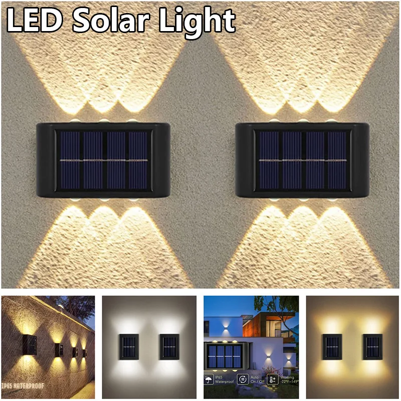 1~12PCs LED Solar Light Outdoor Lighting Waterproof Solar Wall Light for Courtyard Street Landscape Garden Decoration Wall Lamp