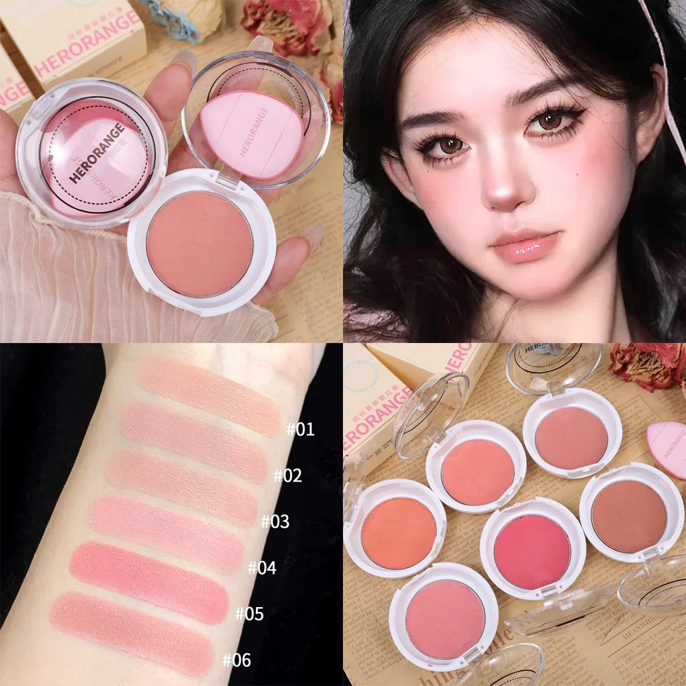 Palette de fard à joues éclaircissant, rose pêche, fard à joues teinté, crème, naturel, longue durée, maquillage pour le visage, contour, ombre, 256 rouge