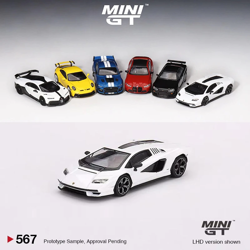 

MINI GT 1:64 модель автомобиля со стандартным стандартом, Bianco Siderale, литой спортивный автомобиль #567