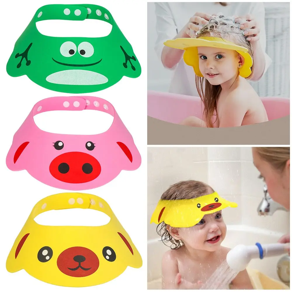 Visera de baño portátil para niños y niñas, protección para los oídos, impermeable, gorro de champú, protección para el cabello