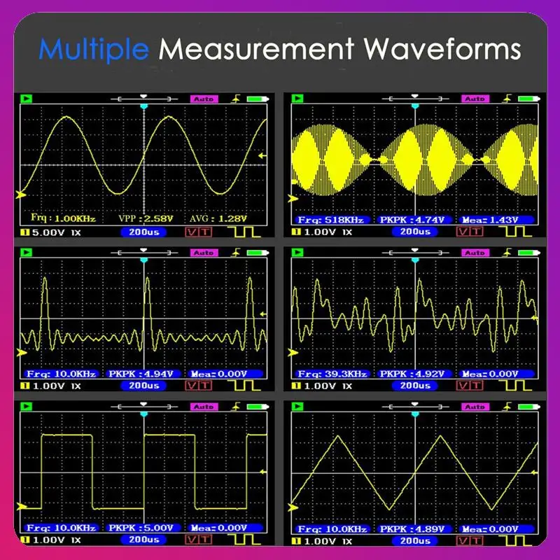 ABKL-Handheld Digital Oscilloscope Built-In Function Generator,40Msa/S Sampling Rate,18Mhz Bandwidth,Supports PWM,Persistence Du