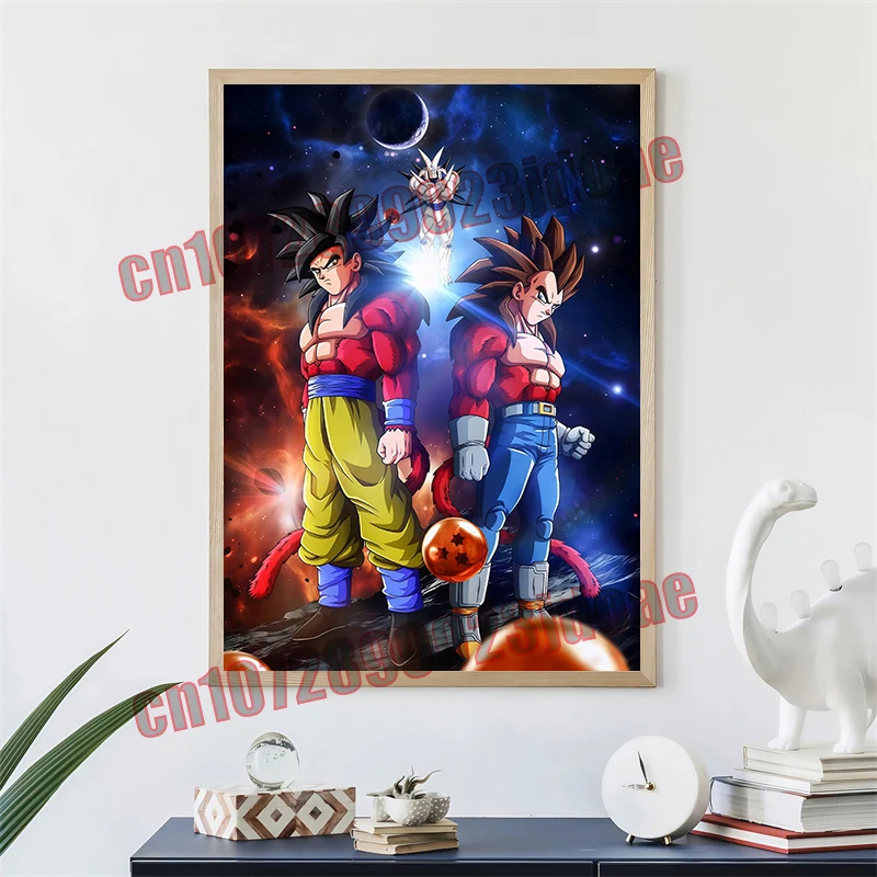 Dragon Ball Goku Vegeta Master Roshi Tsuru Sen'nin Childhood Memory Comic HD Poster Canvas Painter Decoration Children's Gift