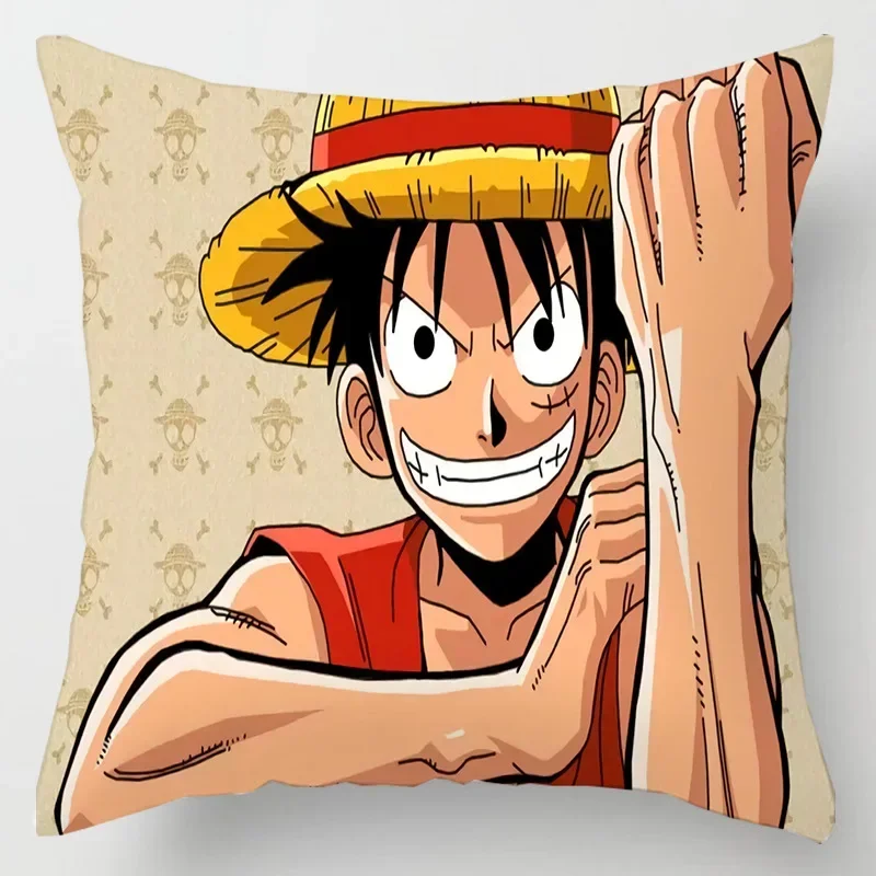 45CM Anime One Piece Monkey D. Luffy Roronoa Zoro Nami Printed Pillowcase Living Room Sofa Car Decor Pillow Cases Cushion Covers