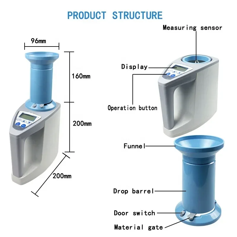 High Precision Automatic Digital Grain Moisture Meter Analyzer Humidity Gauge Rice Corn Wheat Moisture Digital Tester LDS-1G