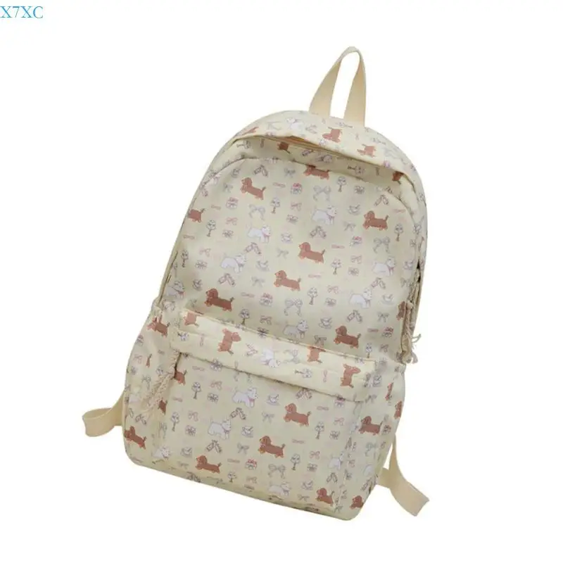 X7XC Travel Backpack for Woman and Girls Large Capacity Daypacks Lovely Dogs Backpack Students School Bag
