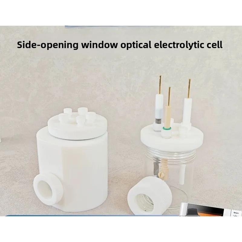 Optical Sealed Electrochemical Cell, Side‑Window Quartz PTFE Electrolyzer